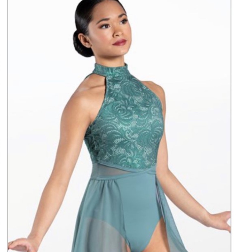 Metallic Lace Skirted Leotard